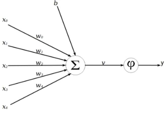 Figure 2.2: Perceptron model of a neuron
