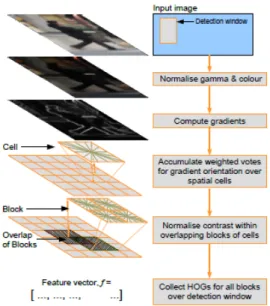 Figure 2.2 Illustration of HOG descriptor. (This image is adapted [reprinted] from [4] c  2014 ELSEVIER)