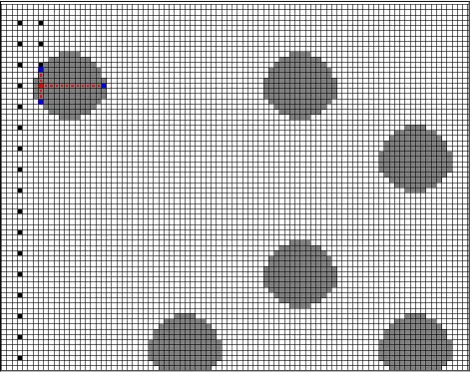 Figure 10 below shows the virtual search space the algorithm will be searching from figure 5, with target pixels set to white and non-target set to black