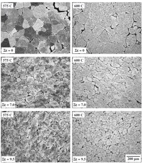 Fig. 10Optical micrographs of the RAP microstructures of 7175 Al alloy subjected to the modiﬁed SIMA process.