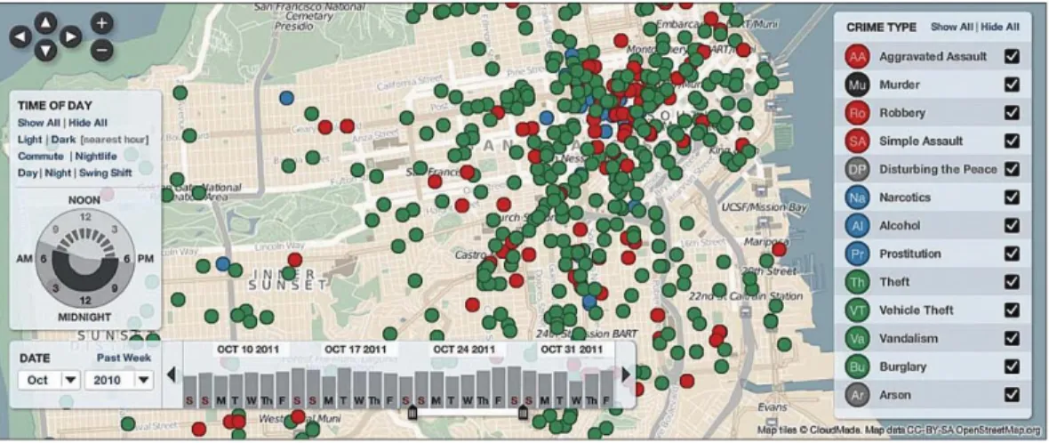 Figure 9 Zoomable map from crimeSpotting.org. 