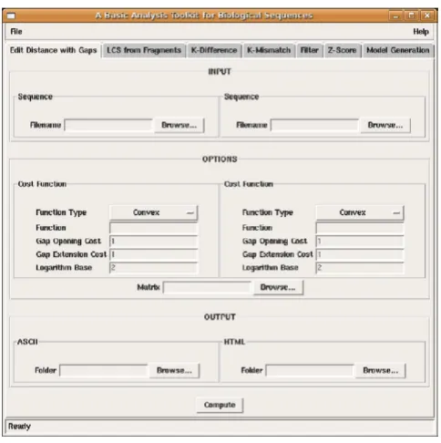 Figure 1a snapshot of the GUIa snapshot of the GUI. An overview of the GUI of BATS. The top bar has a specific button for each of the algorithms and functions implemented