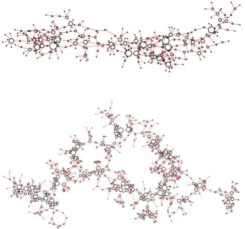 Figure  1: Network representation of soil pore structure obtained by the evolving network  ≈ 1