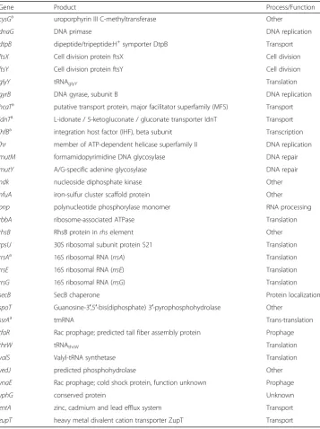 Table 1 Expression-invariant genes in E. coli during DNA damage as identified by the DP schemeand used for moose2