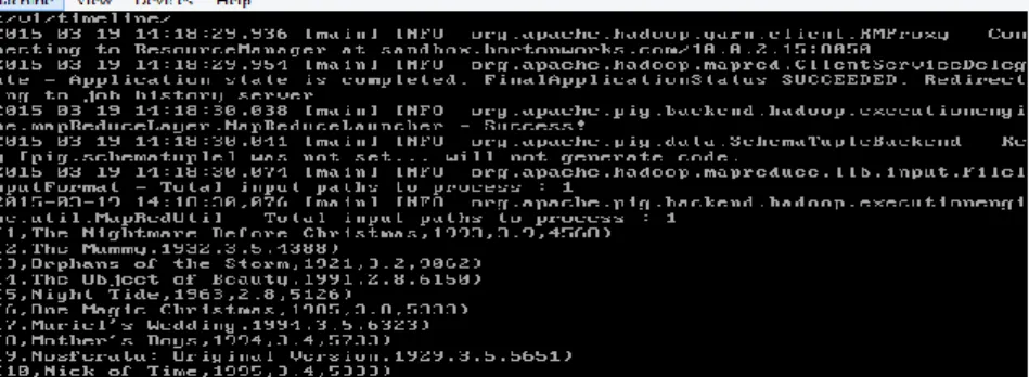 Figure 4.4 Dump movies 