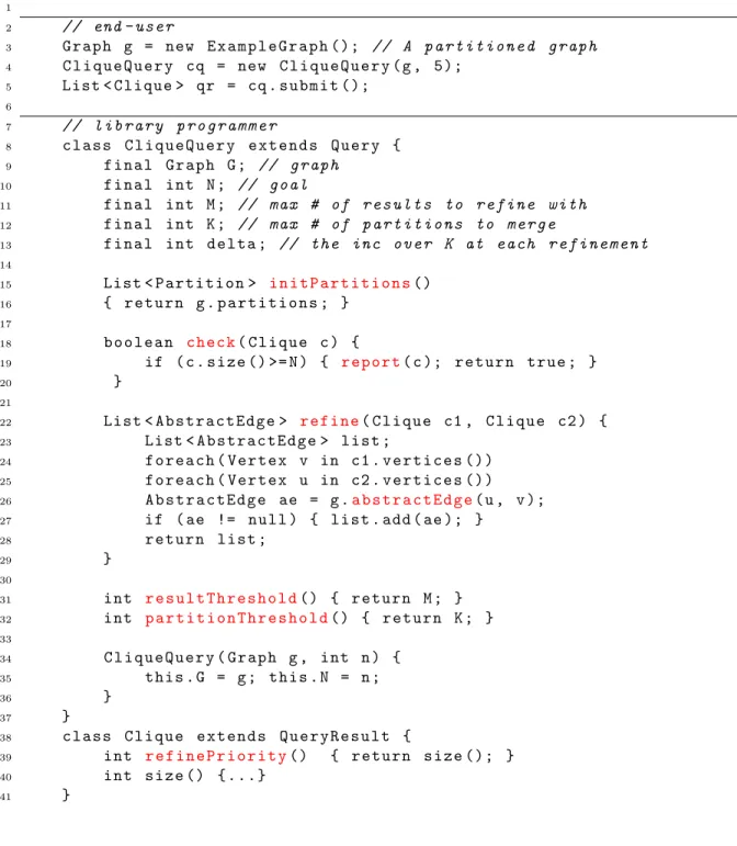 Figure 2.2: Programming for answering clique Queries.
