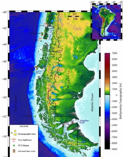 Figure 1. Map of the study area and geographical position of thesampling stations. Bathymetric image of the seaﬂoor and topogra-phy obtained from https://www.gmrt.org/GMRTMapTool/ (last ac-cess: 31 August 2019).