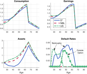 Figure 1: Life-cycle Proﬁles for D∗, NBL, and US