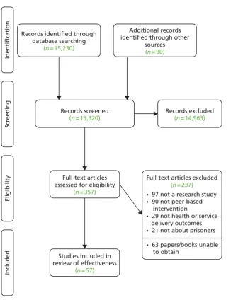 FIGURE 3 Process of study selection for the review of effectiveness.