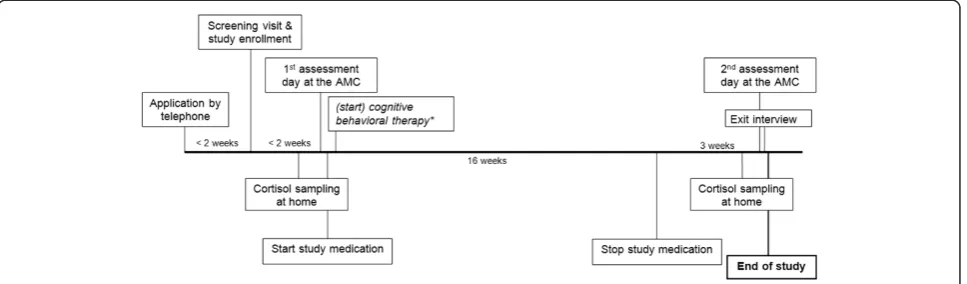Figure 1 Timeline study procedures SSRI trial; *only in adolescents.