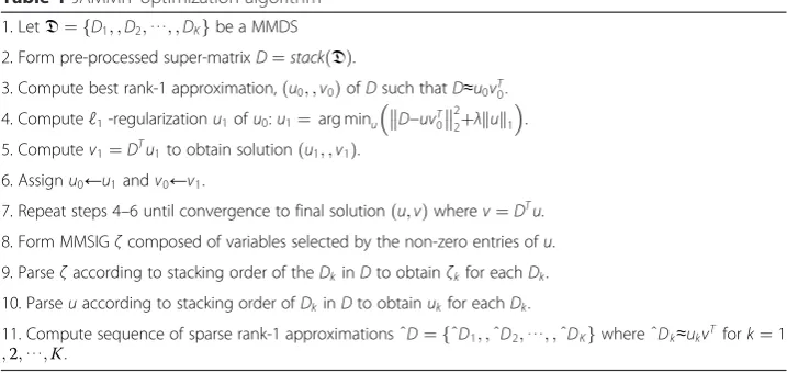 Table 1 JAMMIT optimization algorithm
