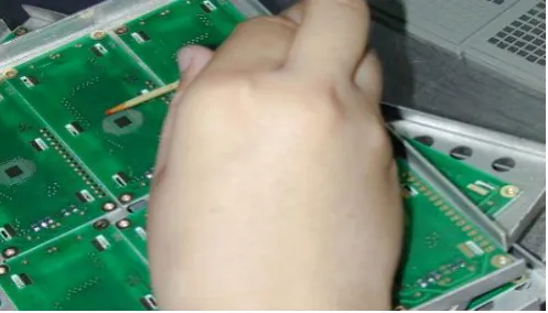 Figure 2: A hot plate was employed during the dispensing process to decrease the Viscosity of the Epoxy  