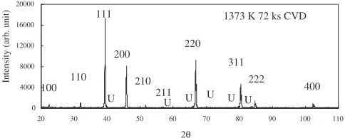 Fig. 1X-ray diﬀraction patterns from PC-treated specimen.