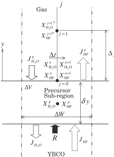 Fig. 1Schematic illustration of one sub-region width for the YBCOGrowth model.