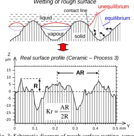Table I: Syntheses of the most relevant morphological parameters that influence wetting phenomenon, selected by covariance analysis