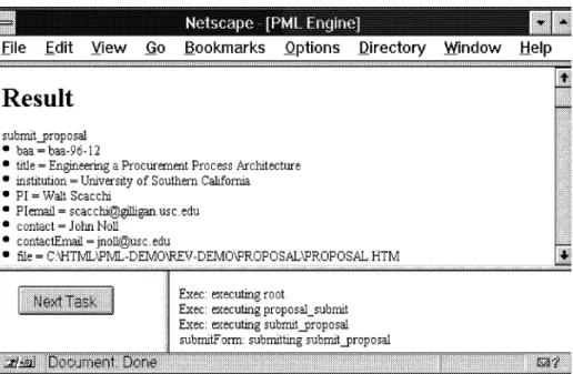 Figure 2. Process view displaying information attributes for upload.