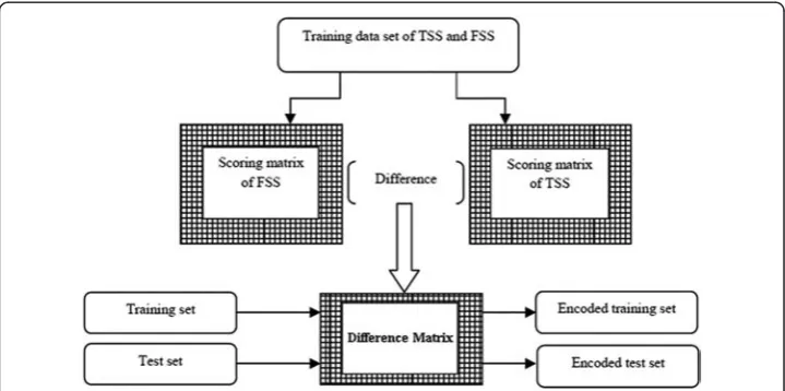 Fig. 6 Diagrammatic representation for preparation of encoded training and test datasets from TSS and FSSsequences
