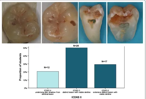 Figure 1 An example of a caries lesion which collected mostly correct scores by the third-year dental students, validated with ahistological golden standard