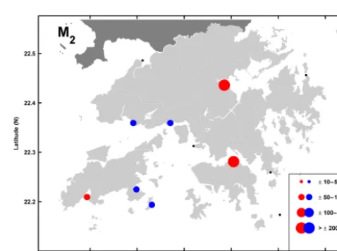 Table 3. The2016. TheDin tidal amplitude for a 1 m ﬂuctuation in sea level (mm m δ-HAT and D1/D2 TACs for the period of 1986– δ-HAT values given are in units of millimeter change−1).1/D2 TACs are in unitless ratios (i.e., mm mm−1)