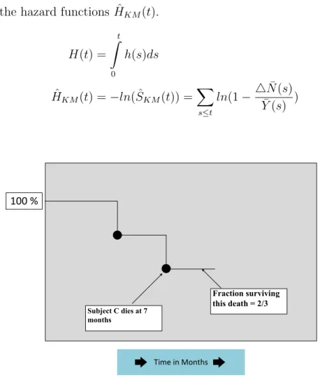 Figure 2.2: Kaplan Meier curve for data in Figure 1.1.