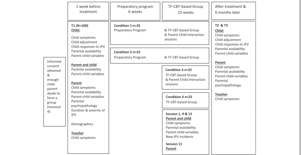Fig. 1 Study Design. Random-controlled trial examining the effectiveness of two parental components