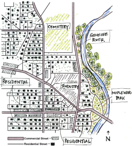 Figure 9: Diagrammitic analysis of Maplewood at north end, by author.   
