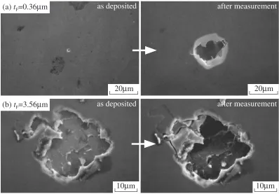 Fig. 22Typical SEM micrographs showing appearances of defects before and after CPCD measurement.