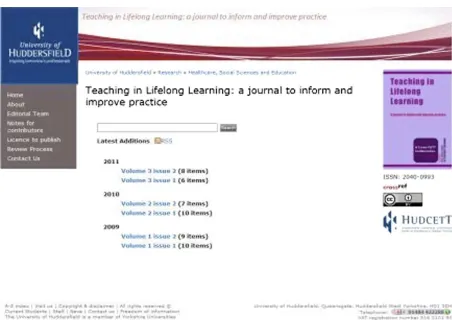 Fig. 1. Teaching in Lifelong Learning landing page. (Colors are visible in the online version of the article; http://dx.doi.org/10.3233/ISU-2012-0651.)
