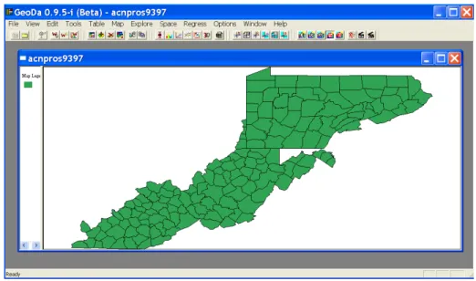 Figure 1: The opening screen with menu items and toolbar buttons