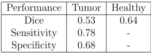 Table 2.1: Summary of results on validation data.