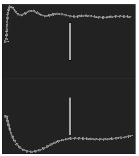 Figure 3.6: Footprints of two different strategies developed under the same training settings