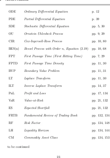 Table of Nomenclature