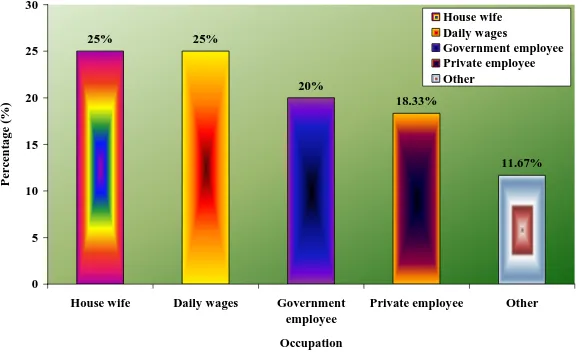 Figure. 8 Graphical Representation of Demographic Variables According to the Occupation of the Caregivers 