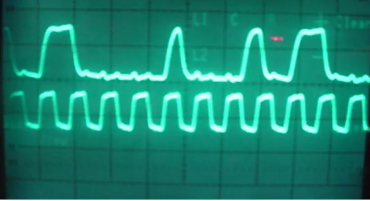 Fig. 4.5: Uneven mark space on SET DiPPM pulse. 
