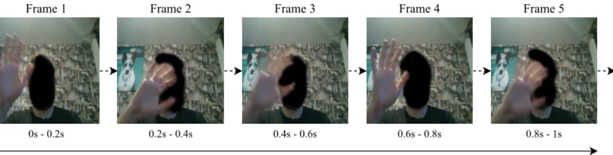 Figure 4. An example of one second of RGB image data collected at a frequency of 0.2 s per frame (5 Hz).