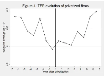 Figure 3.4: TFP evolution of privatized ﬁrms