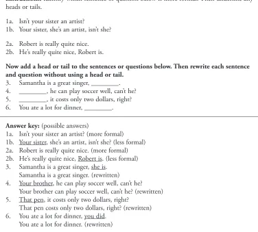 Table 3. Heads and tails worksheet