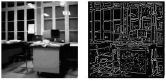 Figure 2.11: Original image, and position information provided by edge detector