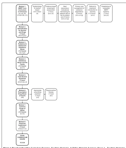 Figure 1 Flowchart Providing Curriculum Overview, Teaching Strategies, & Online Materials SummaryLegend: a