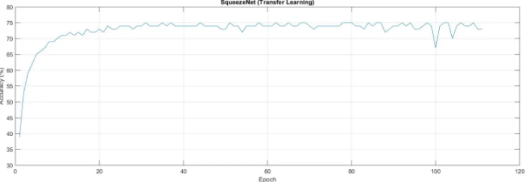 Fig. 5.2. SqueezeNet model accuracy - (Pretrained model- ImageNet) on CIFAR-10 dataset.