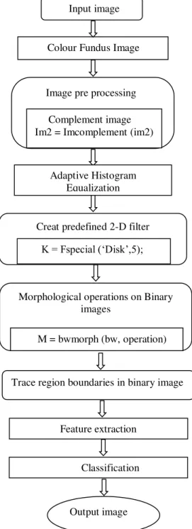 Figure 2. Design flow for detection of Diabetic Retinopathy  b)   Small Aneurysms Detection 