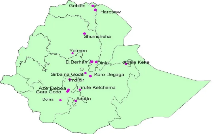 Figure 3A.1: Map of Villages in the ERHS (up to 2004)