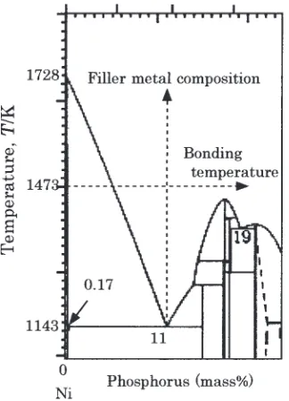 Fig. 2Ni–P equilibrium phase diagram.