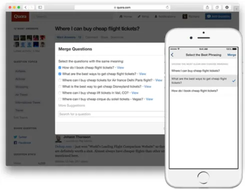 Figure 1.2: An example of application of semantic textual similarity which is in question-answer forms such as Quora [Sri].
