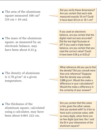 Figure 1.4Numbers and calculations from Investigation 1-A