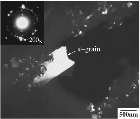Fig. 8(a) Bright ﬁeld image of a coarse grain taken with beam direction near [110�] direction of �-Fe