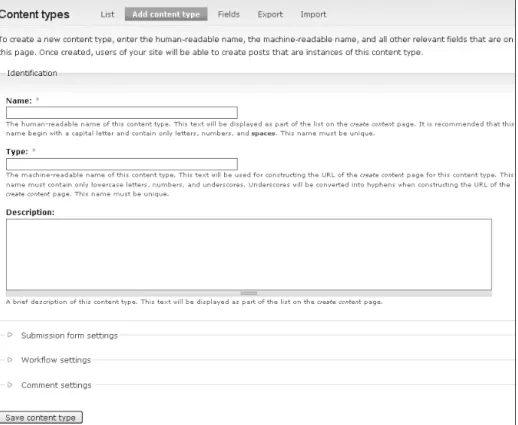 Figure 1-2  Creating a new content type