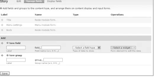Figure 2-5  The field management form