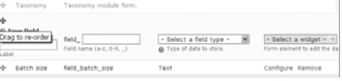 Figure 2-6  Using the grab handle to move a field into the content type