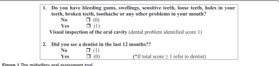 Figure 1 The midwifery oral assessment tool.